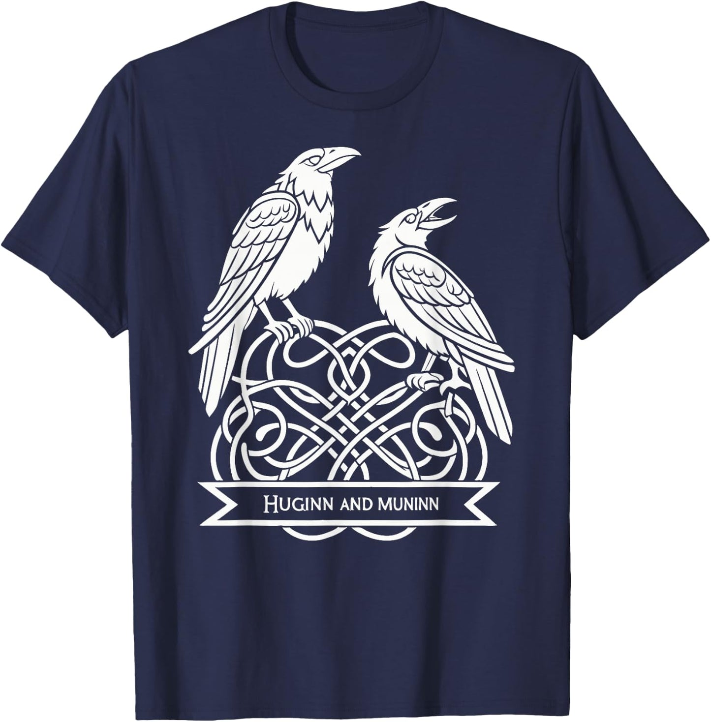 Huginn & Muninn Viking Raven – Celtic Norse Mythology T-Shirt - T-Shirt | Navy