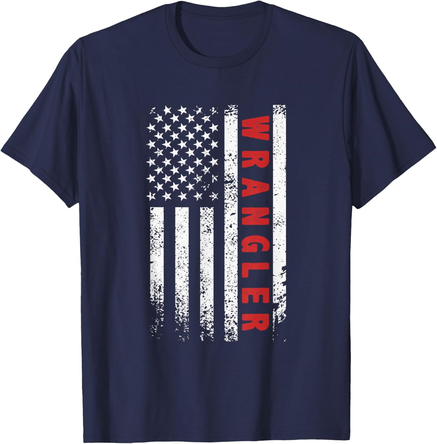 US Wrangler-Profession Independence Day Red Line USA Flag , black T-Shirt - T-Shirt | Navy