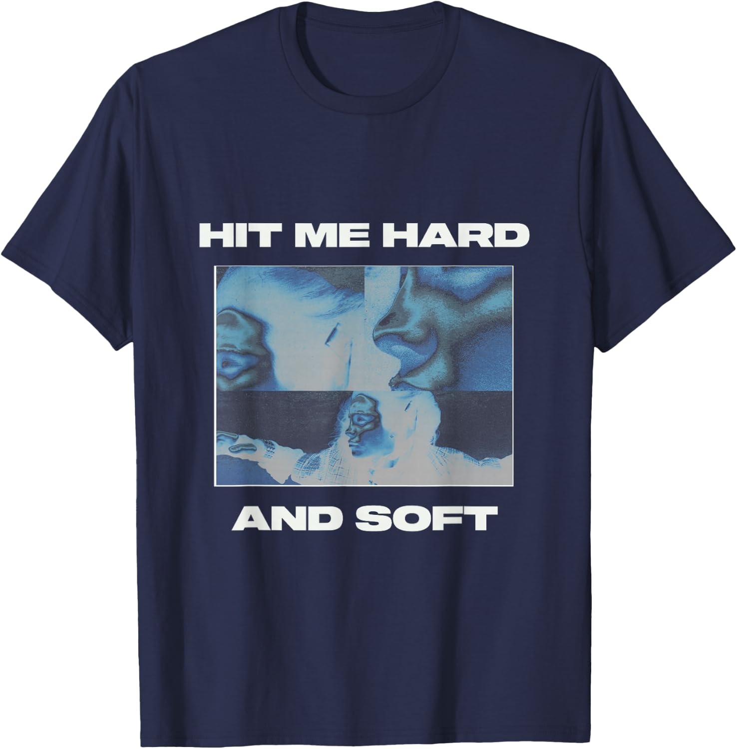 Billie Eilish Hit Me Hard and Soft Inverted Red T-Shirt - T-Shirt | Navy