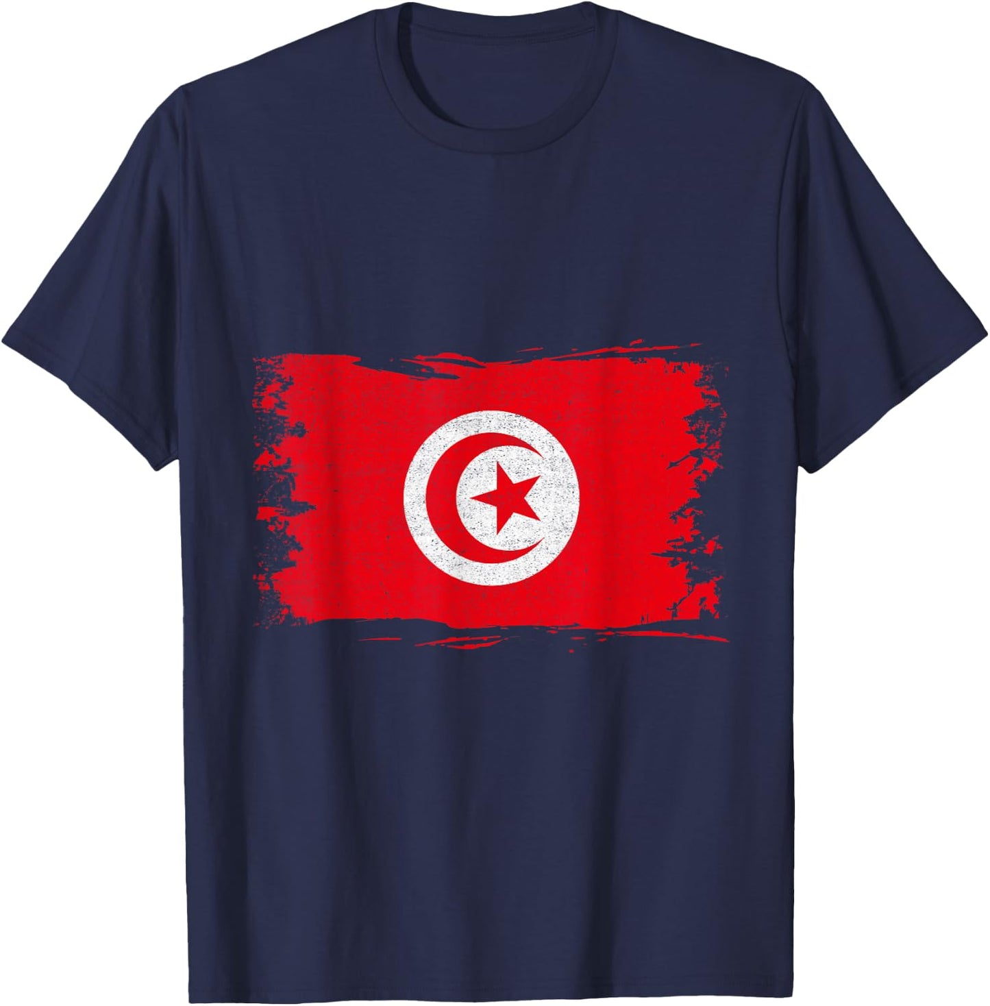 Tunisia Flag Vintage Tunisian Pride Heritage Tunisian Roots T-Shirt - T-Shirt | Navy