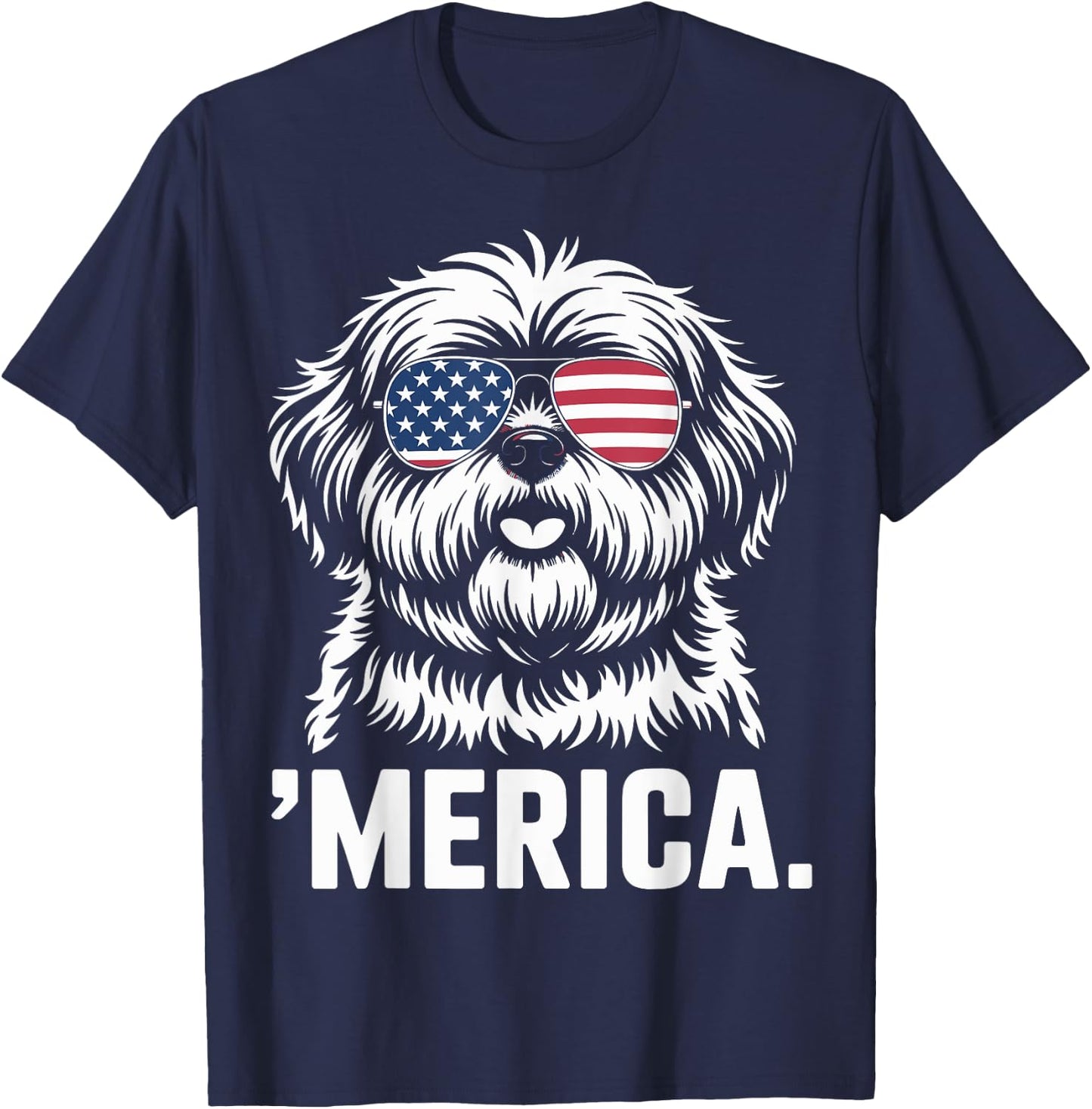 Shih Tzu 4th of July ‘Merica Patriotic T-Shirt - T-Shirt | Navy