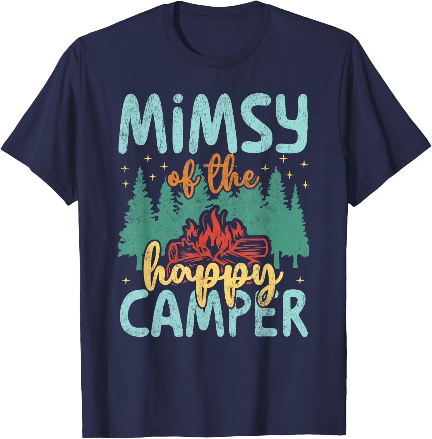 Mimsy of Happy Camper 1st Birthday Party Retro Mimsy T-Shirt - T-Shirt | Navy