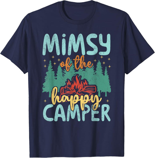 Mimsy of Happy Camper 1st Birthday Party Retro Mimsy T-Shirt - T-Shirt | Navy