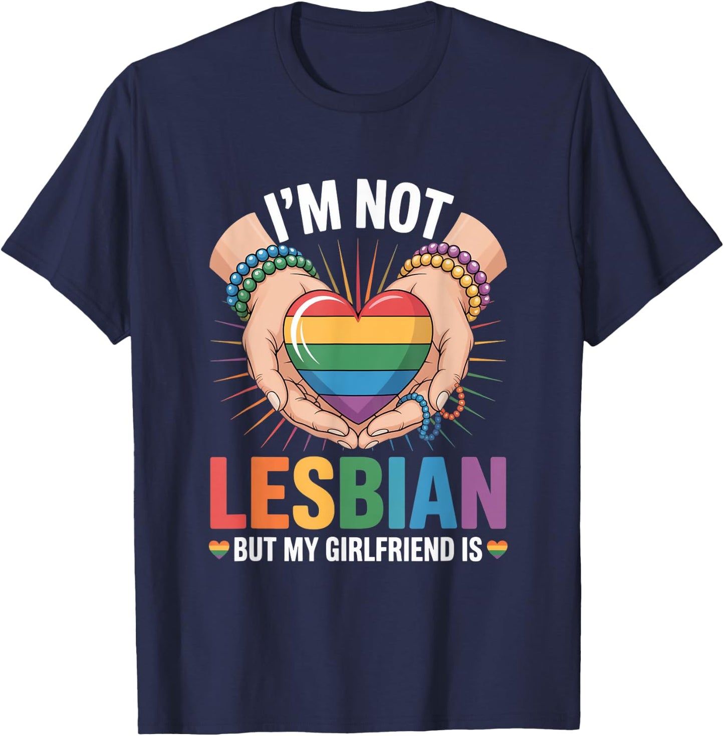 I'm not lesbian but my girlfriend is T-Shirt - T-Shirt | Navy