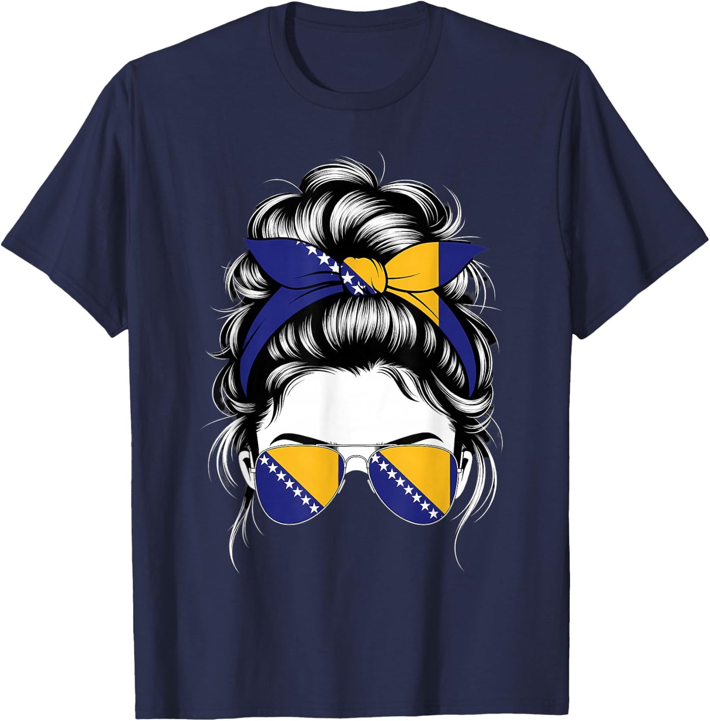 Bosnien und Herzegowina Flagge Bosnische Wurzeln T-Shirt - T-Shirt | Navy