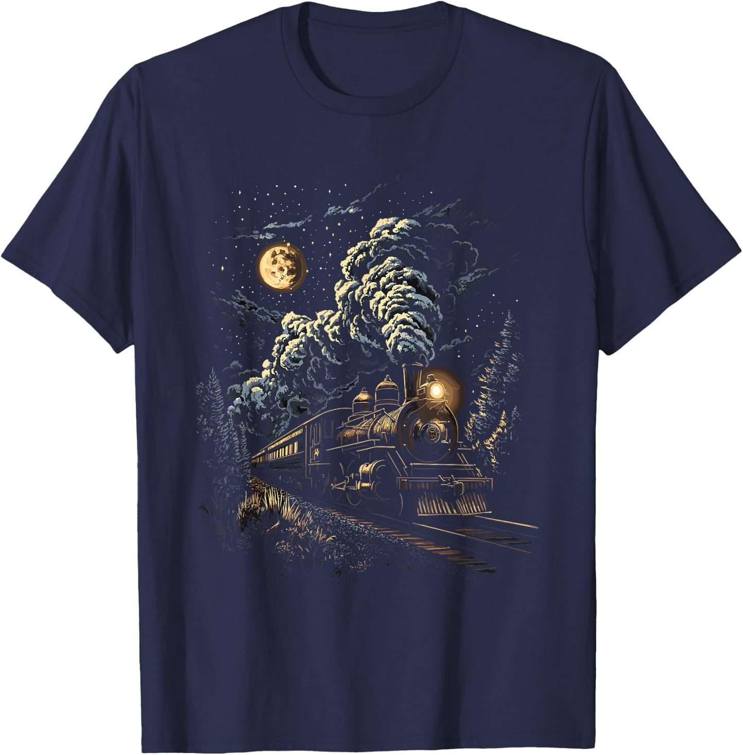 Cute Train Art youth Train Collector Railroad Lover T-Shirt - T-Shirt | Navy