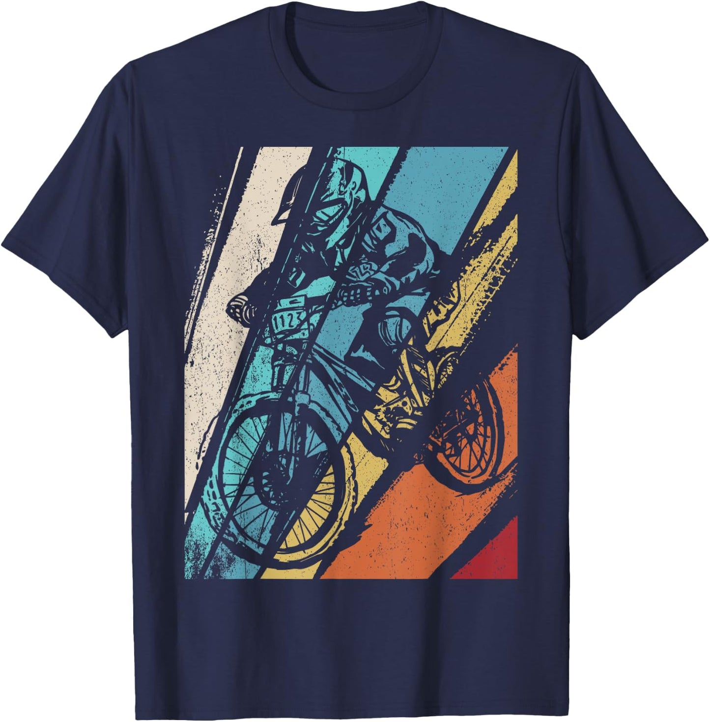 MTB Clothing Children's Adult MTB Gift Mountain Bike , black T-Shirt - T-Shirt | Navy