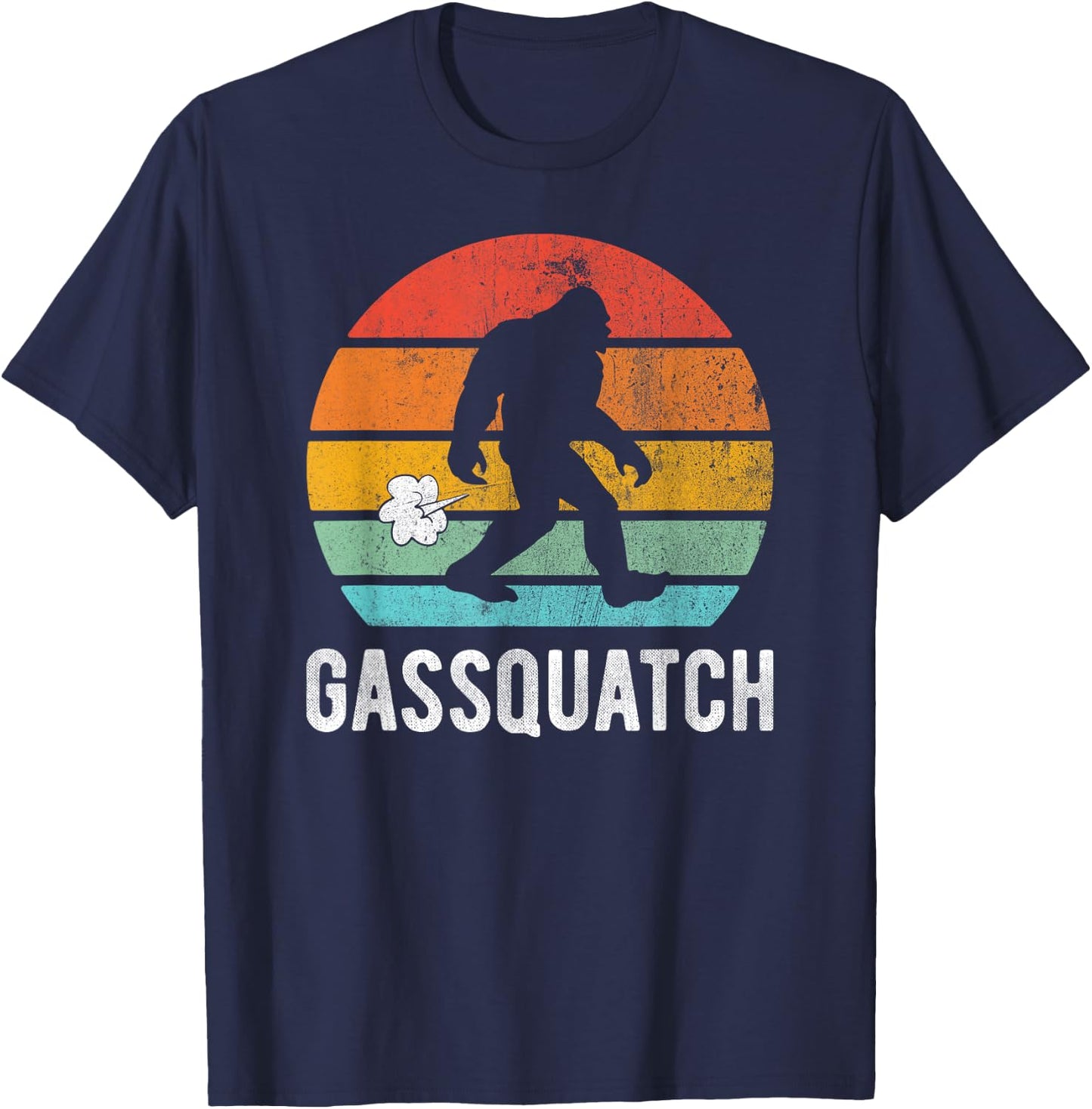 Gassquatch Funny Farting Bigfoot Sasquatch Fart Joke Pun T-Shirt - T-Shirt | Navy