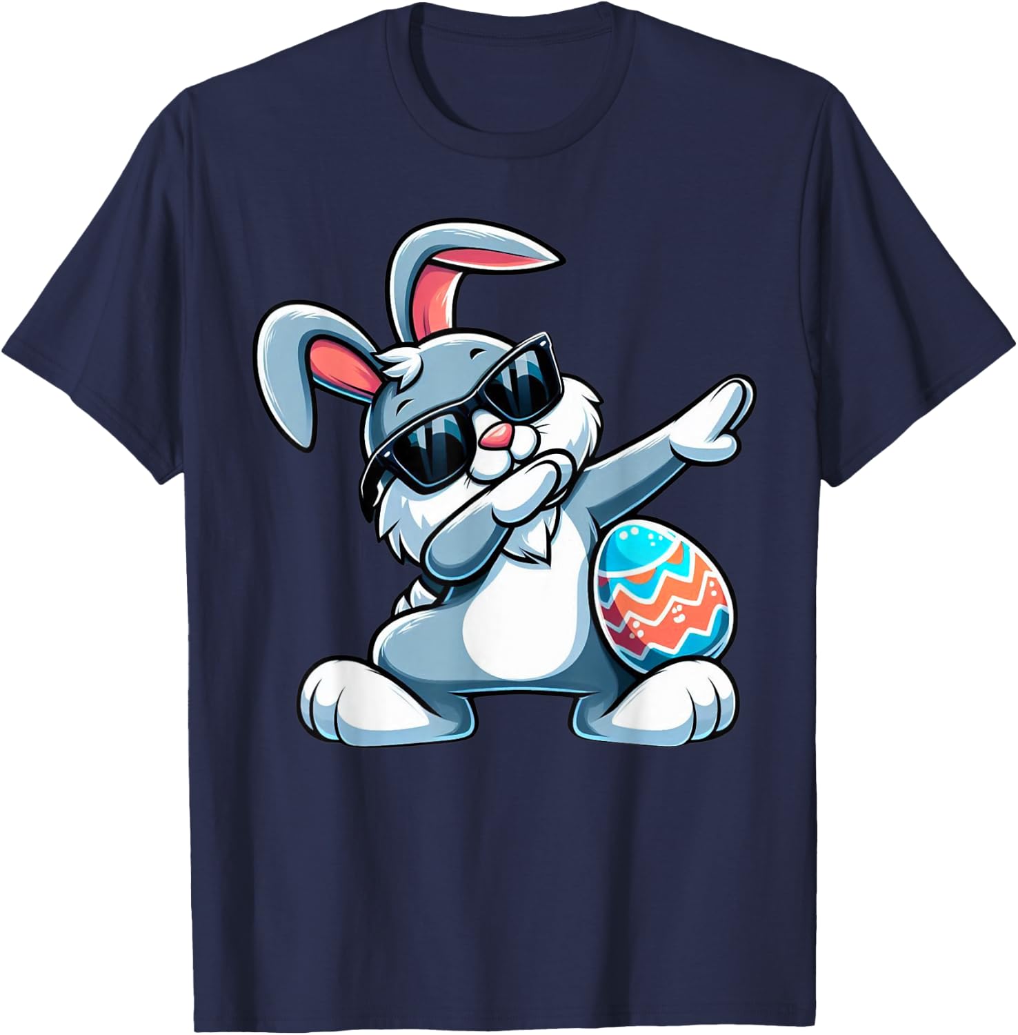 Dabbing Bunny Easter Eggs Dab Boys Girls Kids Rabbit T-Shirt - T-Shirt | Navy