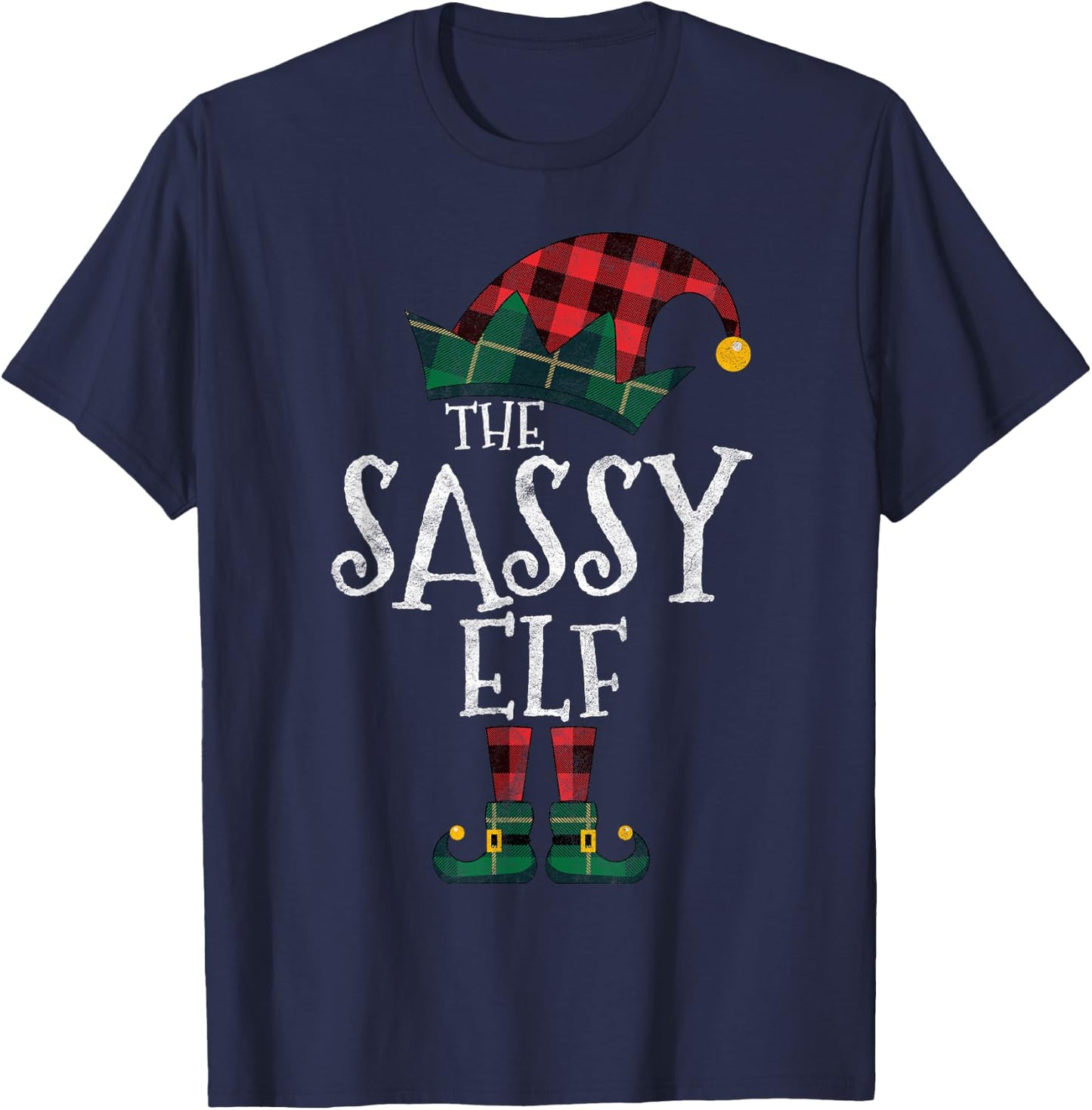 The Sassy Elf Matching Family Group Gift Funny Christmas T-Shirt - T-Shirt | Navy
