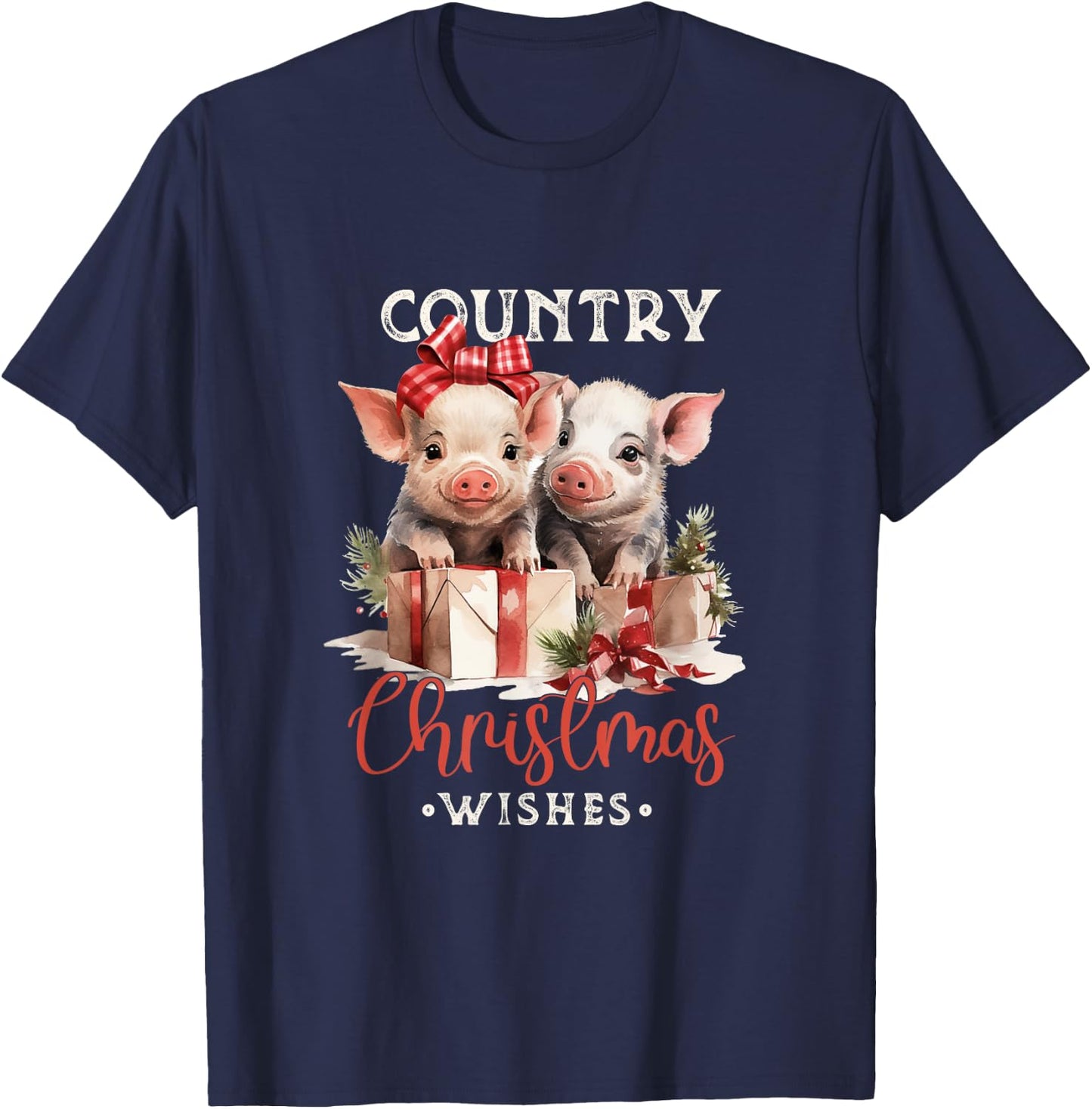 Christmas Pig Merry Pigmas Pig Lover T-Shirt - T-Shirt | Navy