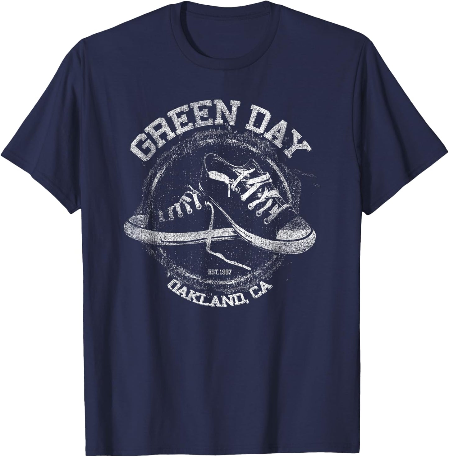 Green Day Men's Black Short Sleeve Small Classic Pull-On T-Shirt - T-Shirt | Navy
