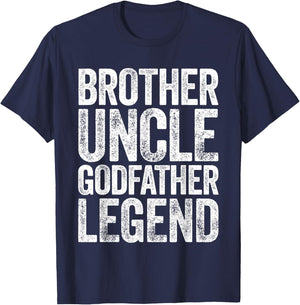 Brother Uncle Godfather Legend Shirt Proposal Fathers Day T-Shirt - T-Shirt | Navy