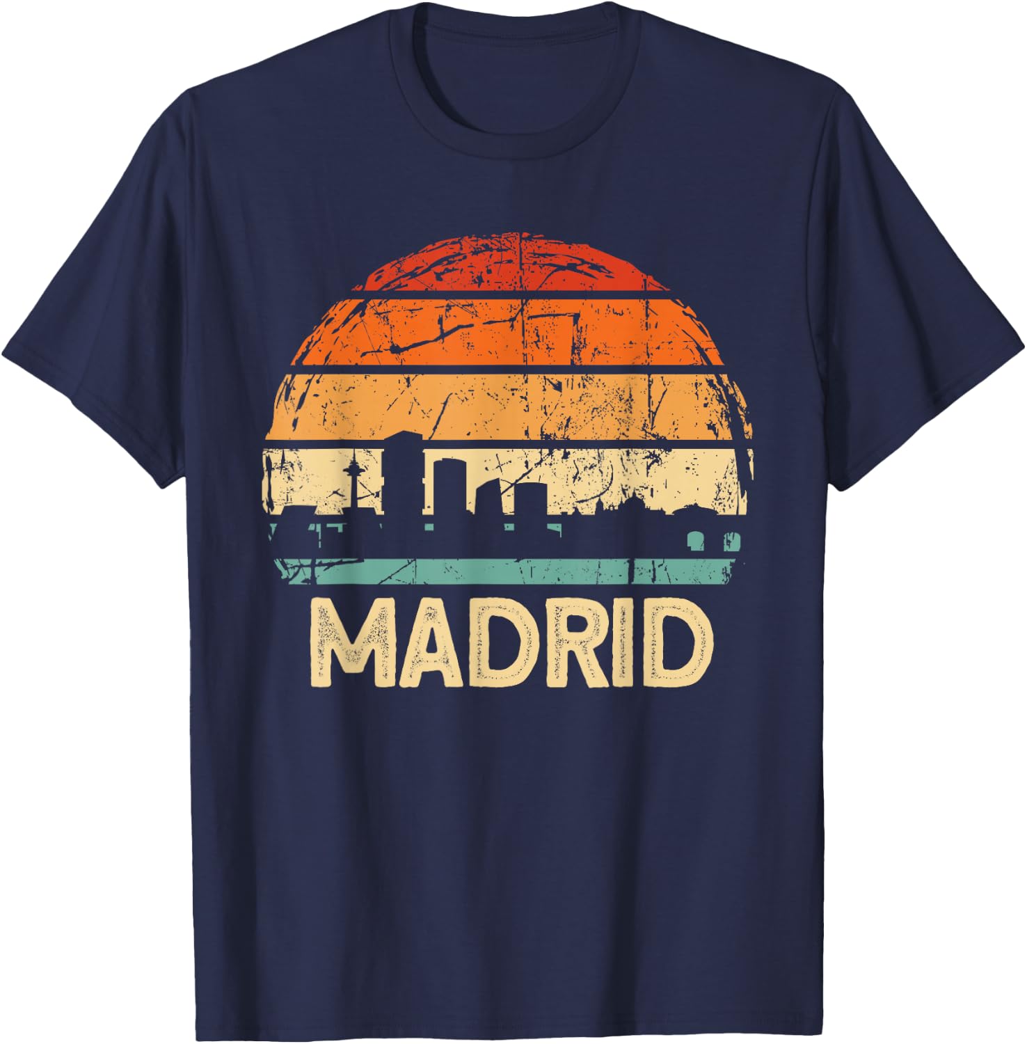 Madrid Skyline T-Shirt - T-Shirt | Navy