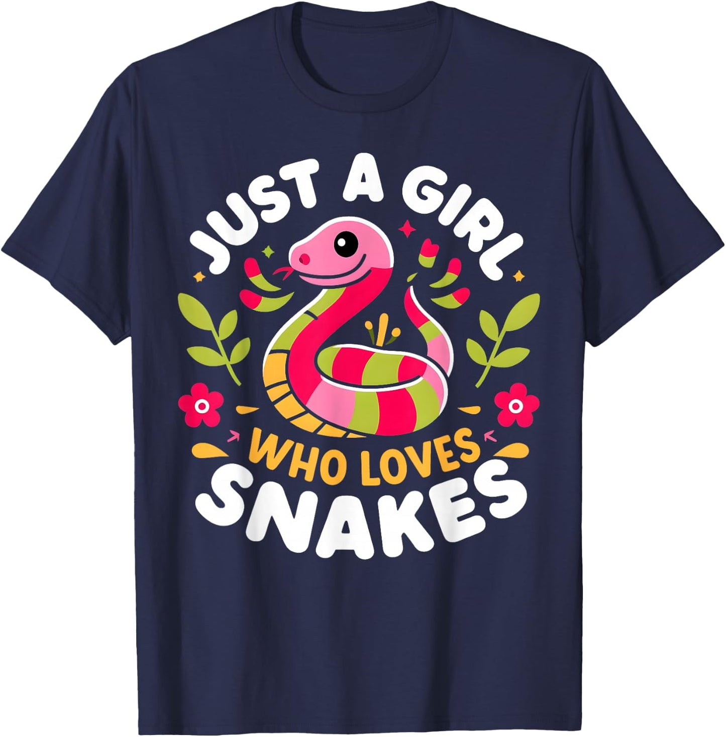 Snake Girl - I Love Snakes - Woman Snakes T-Shirt - T-Shirt | Navy