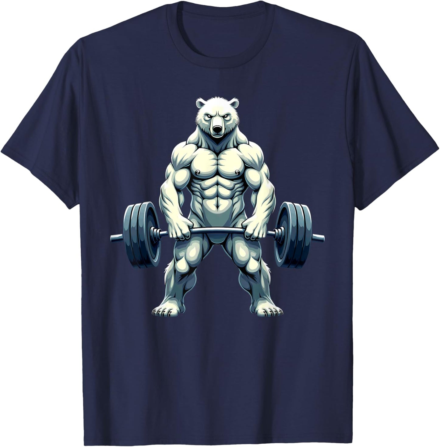 Workout Gym Polar Bear Deadlift Weightlifting T-Shirt - T-Shirt | Navy