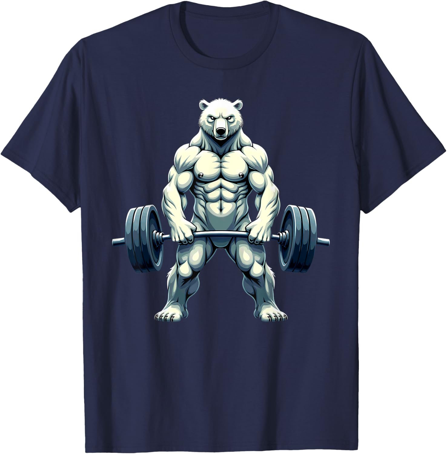 Workout Gym Polar Bear Deadlift Weightlifting T-Shirt - T-Shirt | Navy