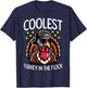 Thanksgiving Coolest Turkey In Flock Turkey Boys Kid Toddler T-Shirt - T-Shirt | Navy