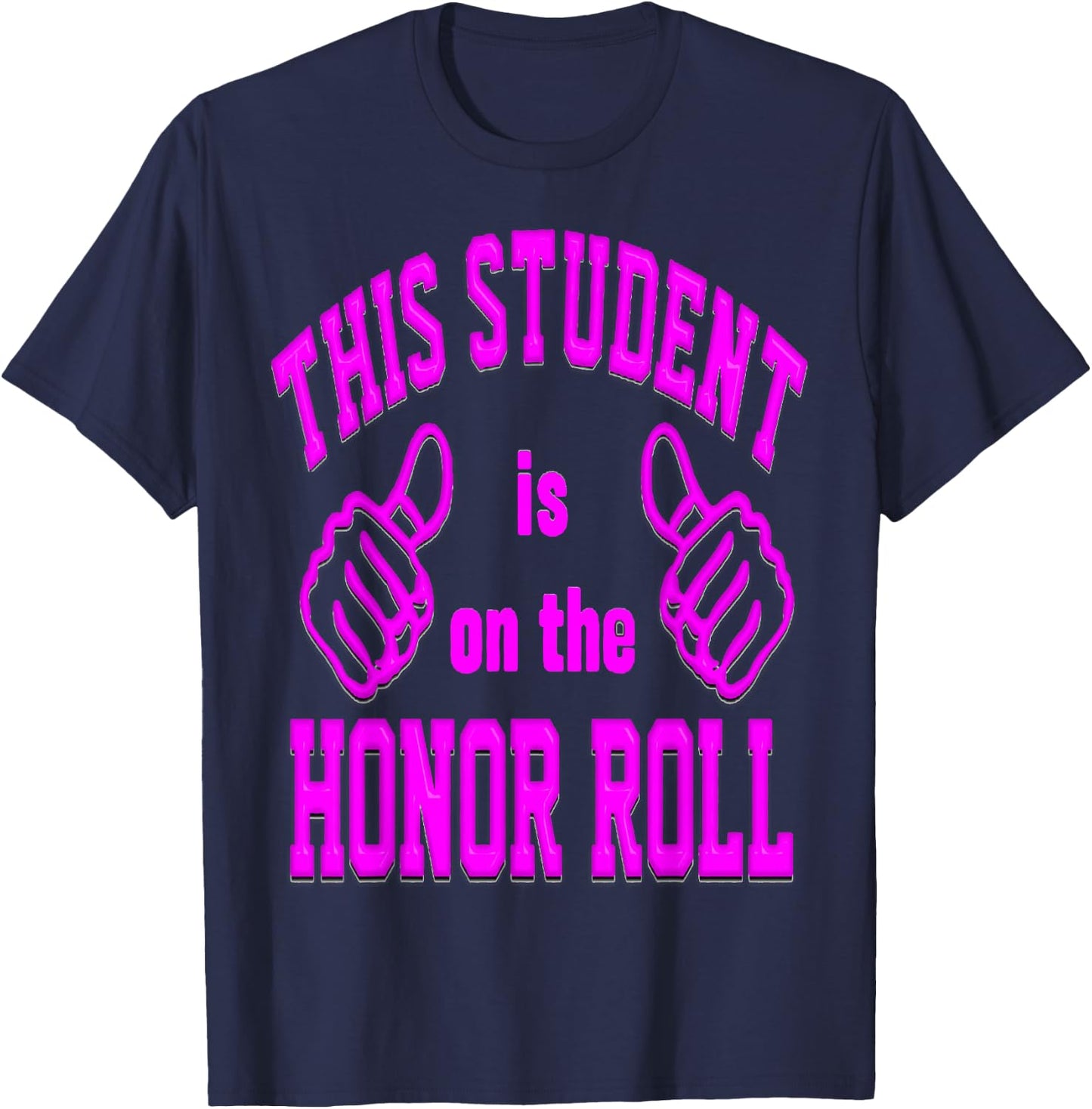 Bold Lettering Honor Roll T-Shirt - T-Shirt | Navy
