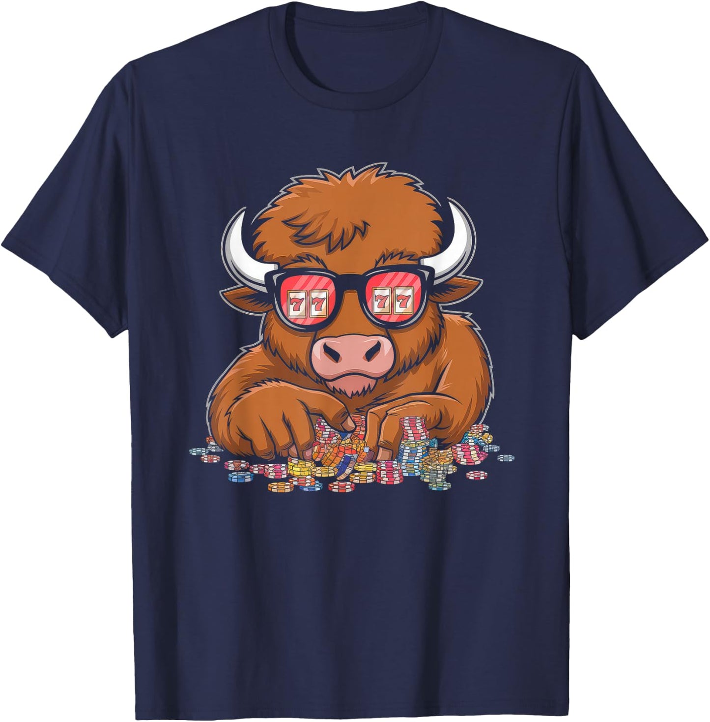 Lucky Buffalo Casino Slot Machine Gambling Gift Gambler T-Shirt - T-Shirt | Navy