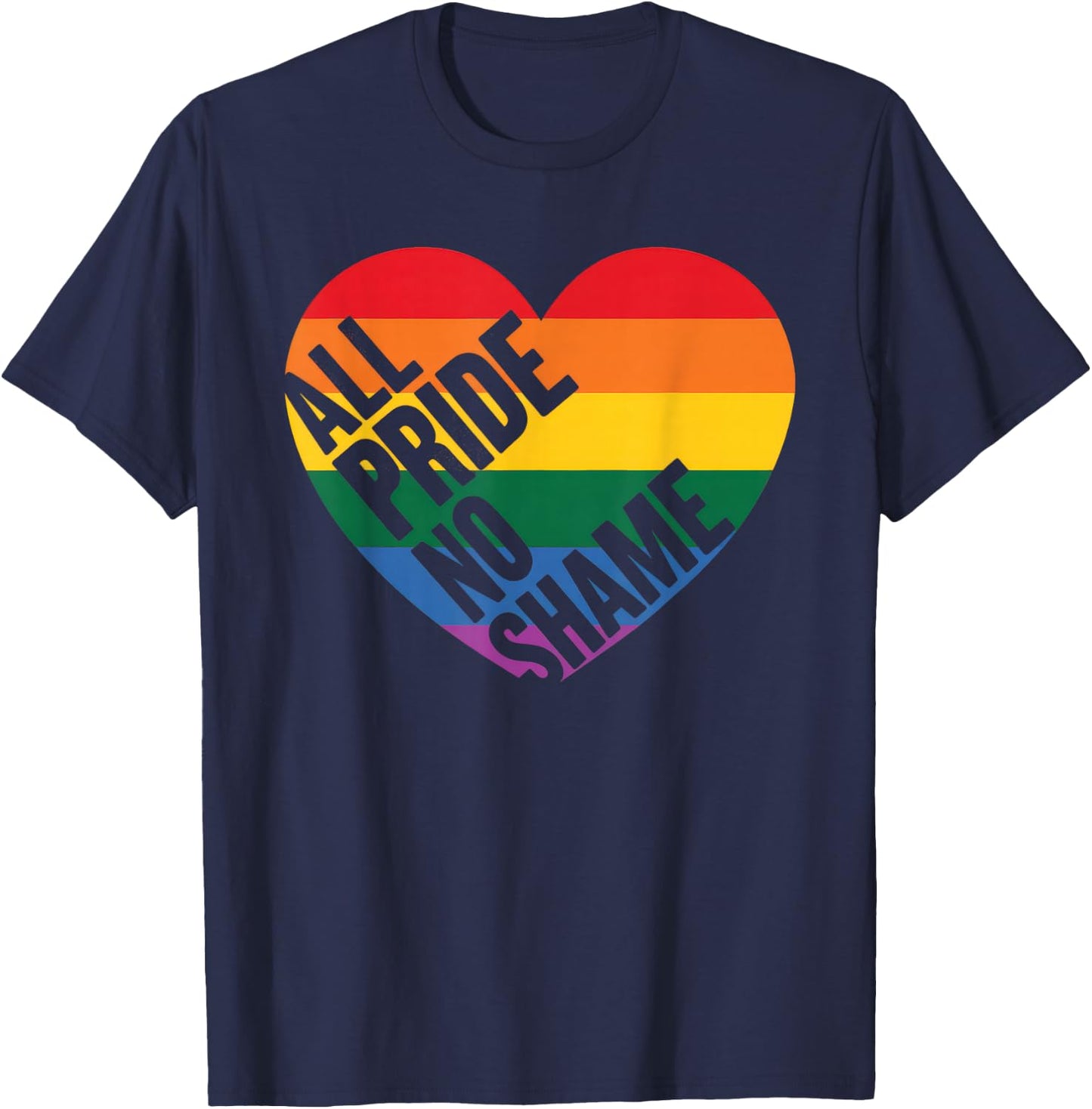 LGBT Pride Flag Rainbow Lesbian Transgender Homo T-Shirt - T-Shirt | Navy