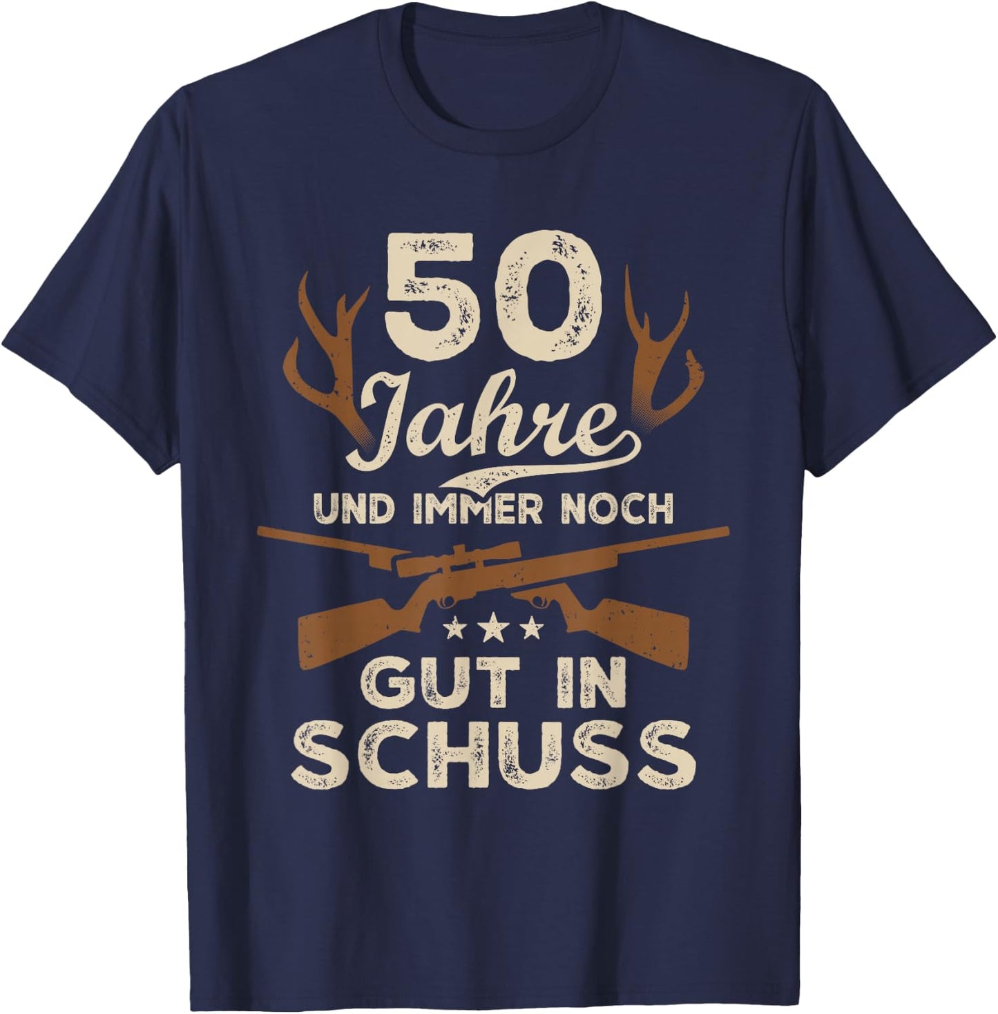 50 Jahre Jäger 50. Geburtstag Jagd T-Shirt - T-Shirt | Navy