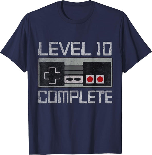 Level 10 Complete 10 Year 10th Wedding Anniversary T-Shirt - T-Shirt | Navy