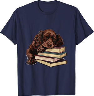 Boykin Spaniel Books Dog Breed Graphic T-Shirt - T-Shirt | Navy
