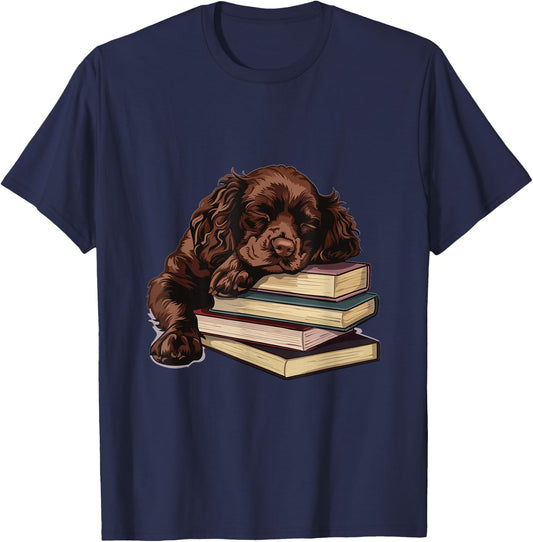 Boykin Spaniel Books Dog Breed Graphic T-Shirt - T-Shirt | Navy