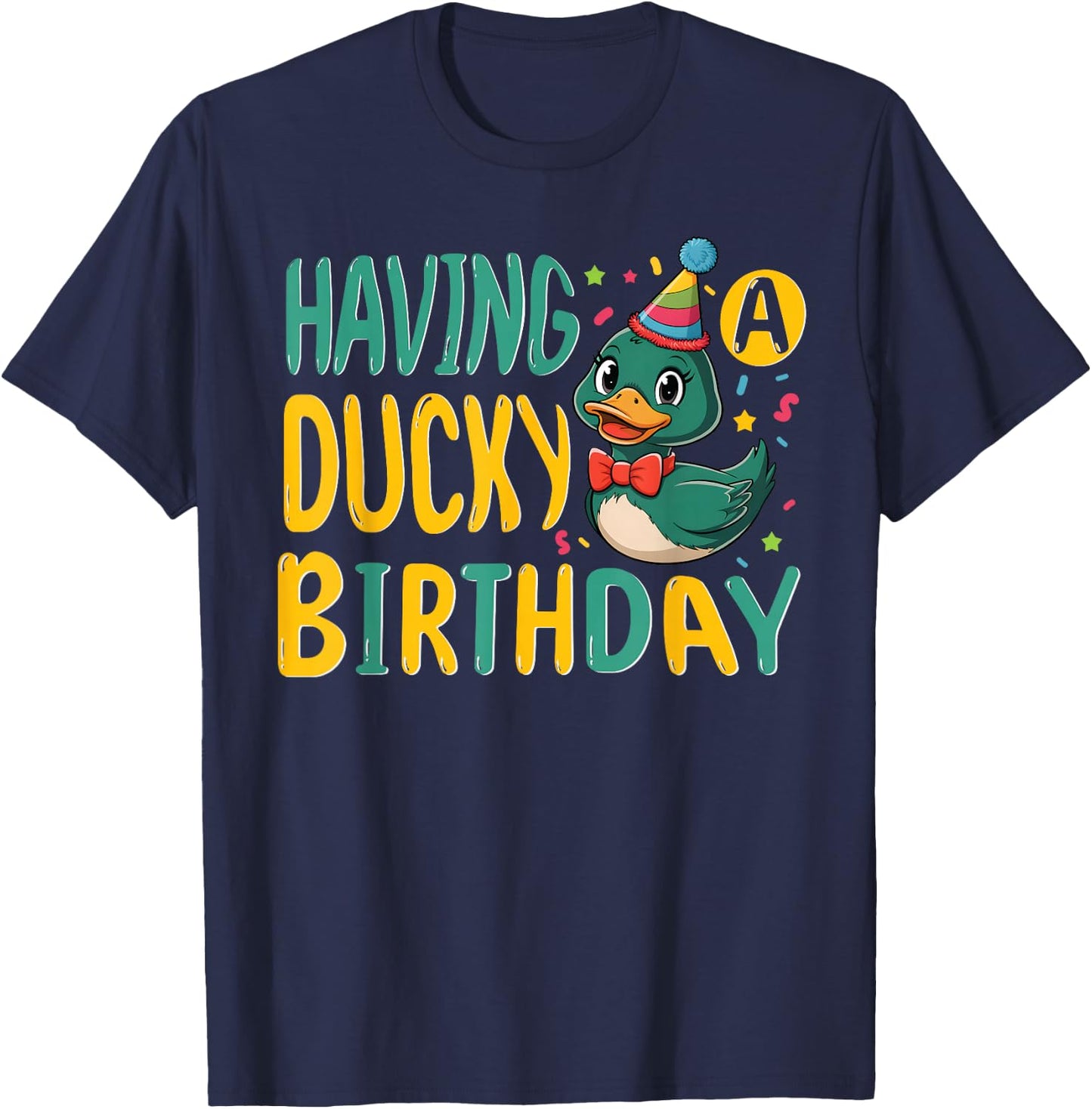 Mallard Duck with Duck for Birthday for Children and Boys T-Shirt - T-Shirt | Navy