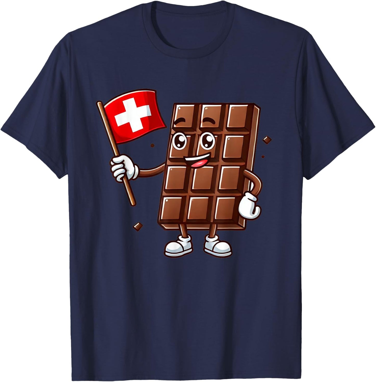 Barre de chocolat mignonne avec drapeau suisse suisse bonbon T-Shirt - T-Shirt | Navy