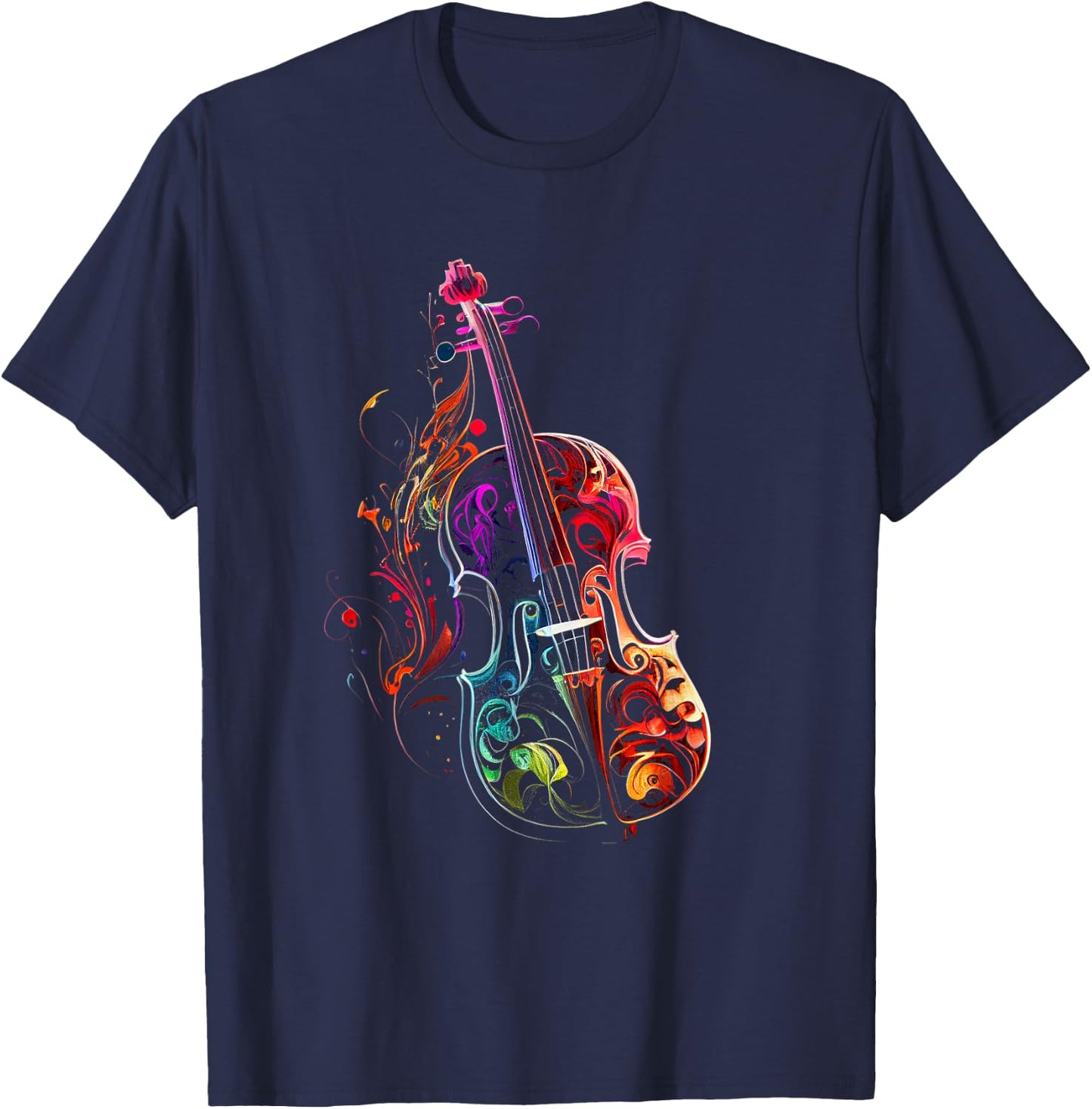 Geigen Farben Bunte Geige Violine Geschenk für Violinisten T-Shirt - T-Shirt | Navy