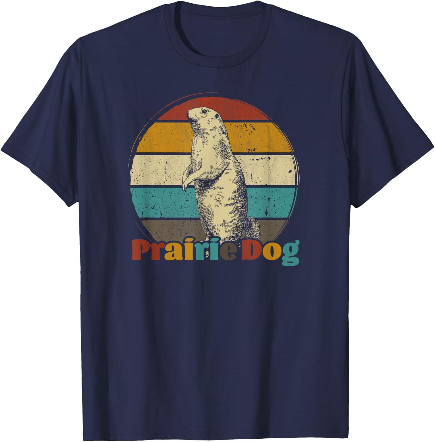 Prairie dog vintage for Prairie Dog Lover 60s 70s Retro T-Shirt - T-Shirt | Navy