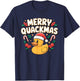 Merry Quackmas Christmas Rubber Duck T-Shirt - T-Shirt | Navy