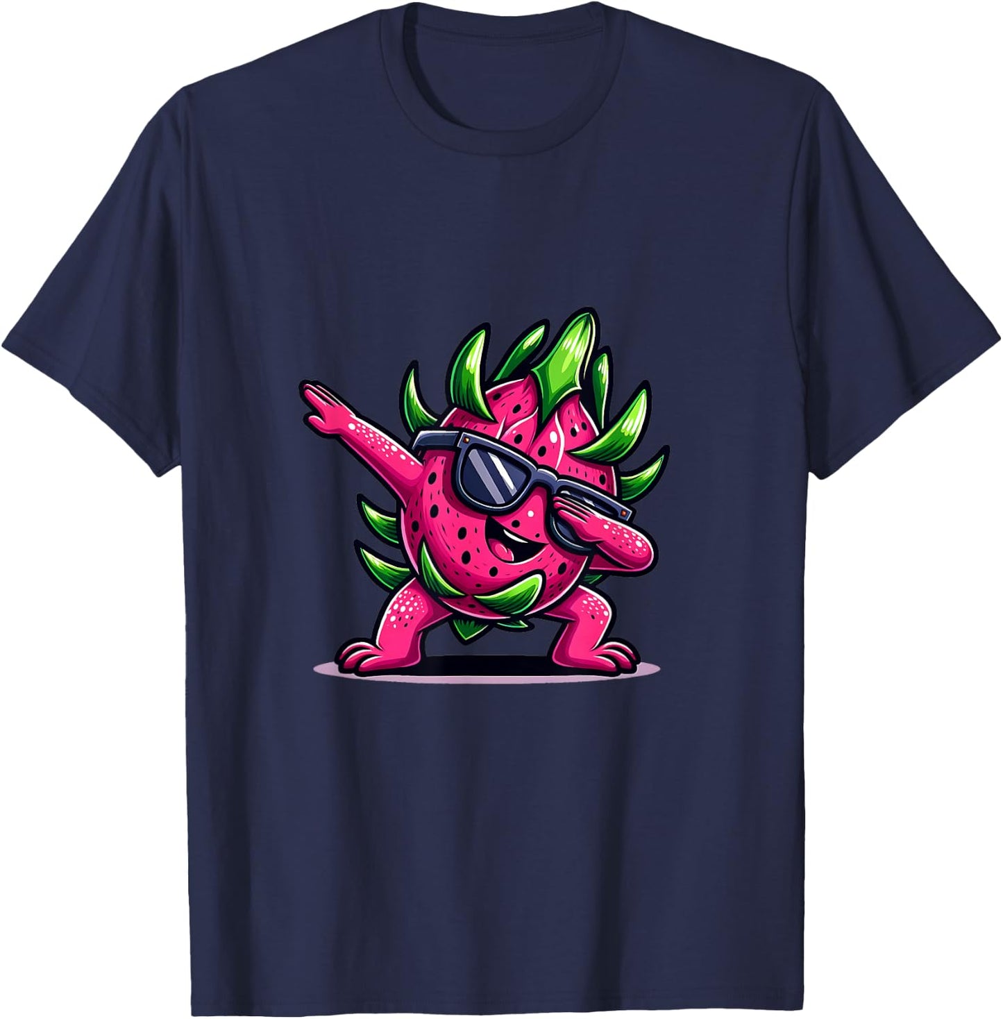 Dab Fruit Dancing Dabbing Dragon Fruit Meme T-Shirt - T-Shirt | Navy