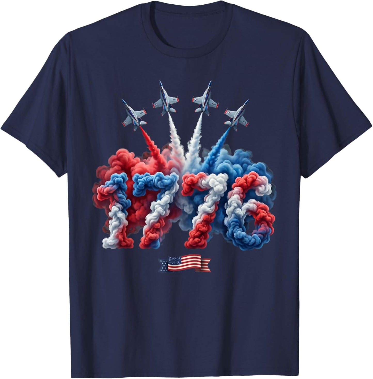 1776 USA Patriotic American 4th of July Men Women T-Shirt - T-Shirt | Navy