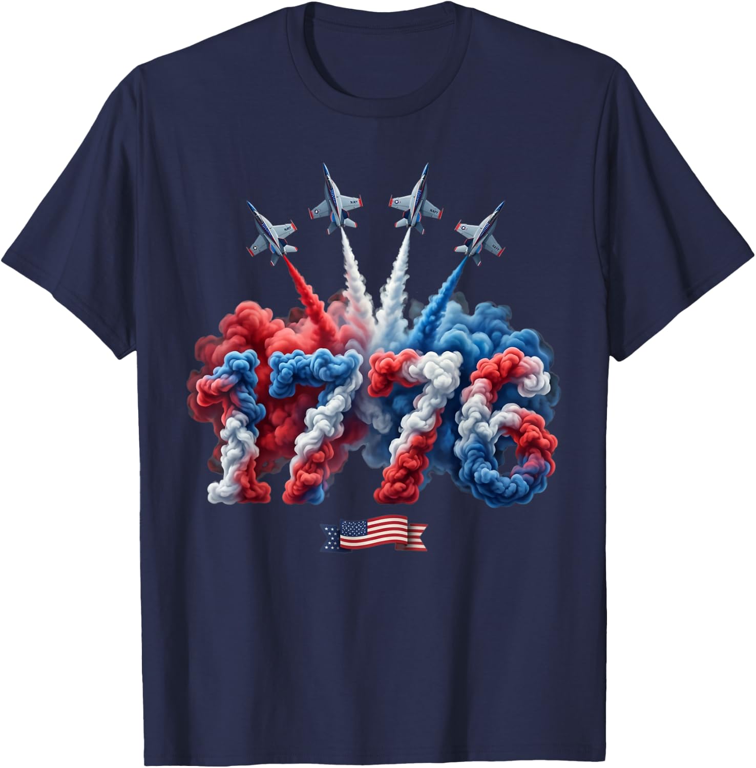 1776 USA Patriotic American 4th of July Men Women T-Shirt - T-Shirt | Navy