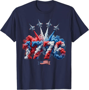 1776 USA Patriotic American 4th of July Men Women T-Shirt - T-Shirt | Navy