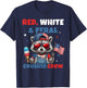Red White Feral Cousins Crew Patriotic Raccoon 4th of July T-Shirt - T-Shirt | Navy
