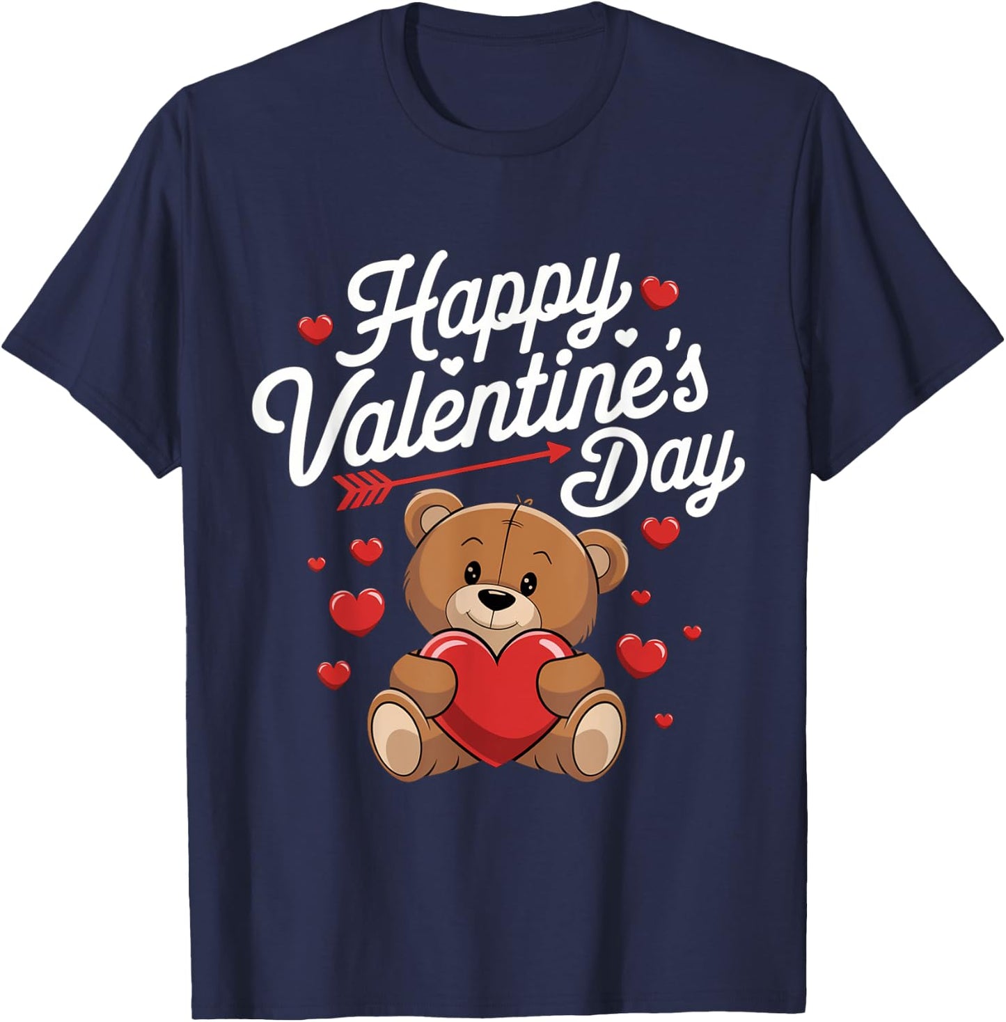 Happy Valentines Day Shirts Women Cute Valentine T-Shirt - T-Shirt | Navy