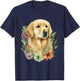 Spring Flower Golden Retriever - Canine Lover Dog Owner Men Women Girls Kids T-Shirt - T-Shirt | Navy
