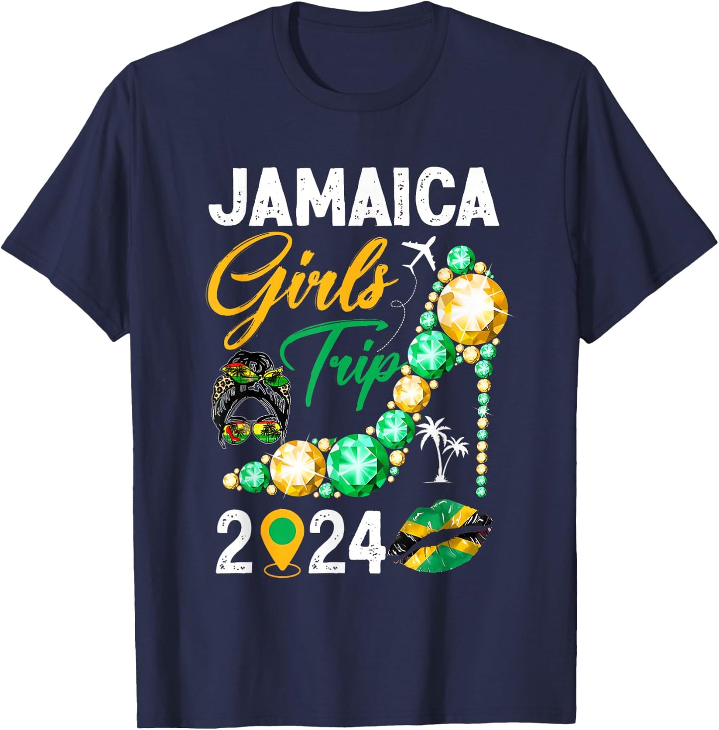 Girls Trip Jamaica 2024 Weekend Summer Vacation Trip T-Shirt - T-Shirt | Navy