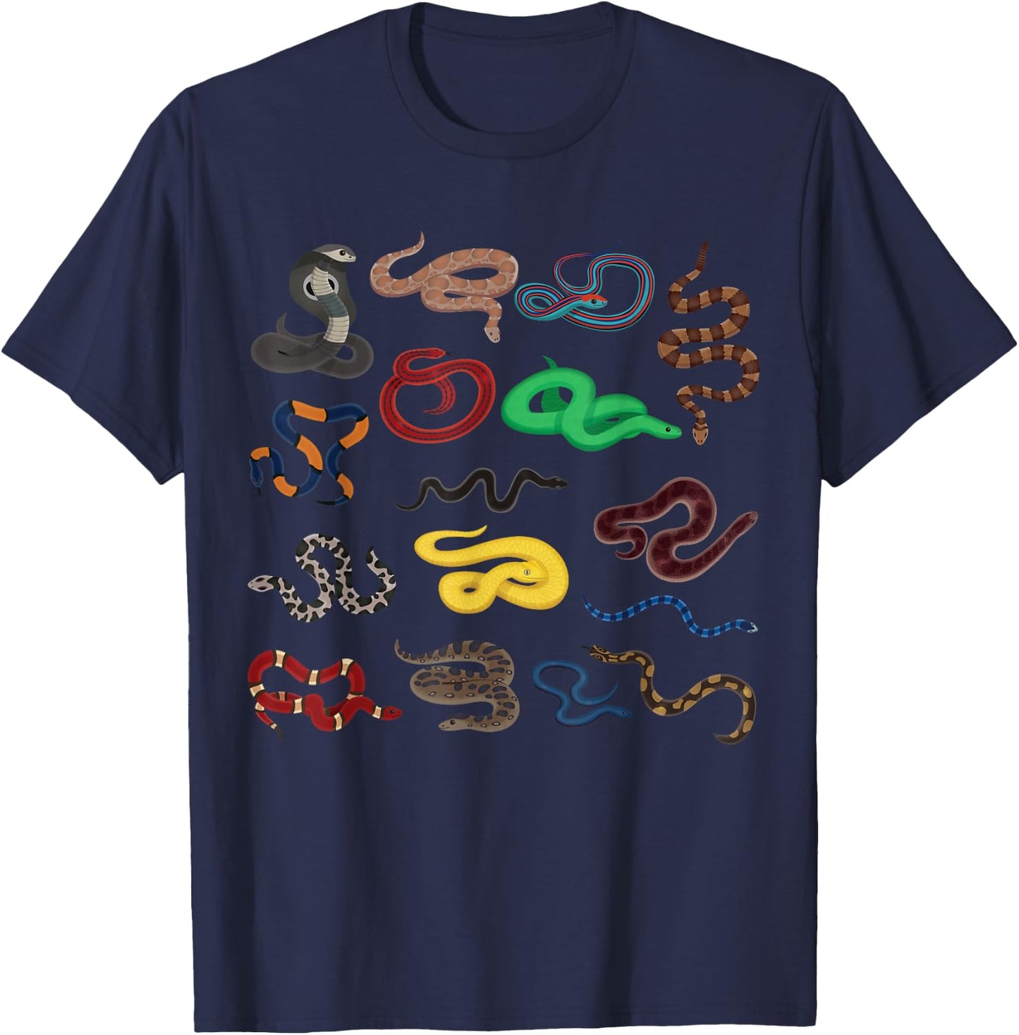 Types Of Snakes Herpetologist Kids Boys Girls Educational T-Shirt - T-Shirt | Navy