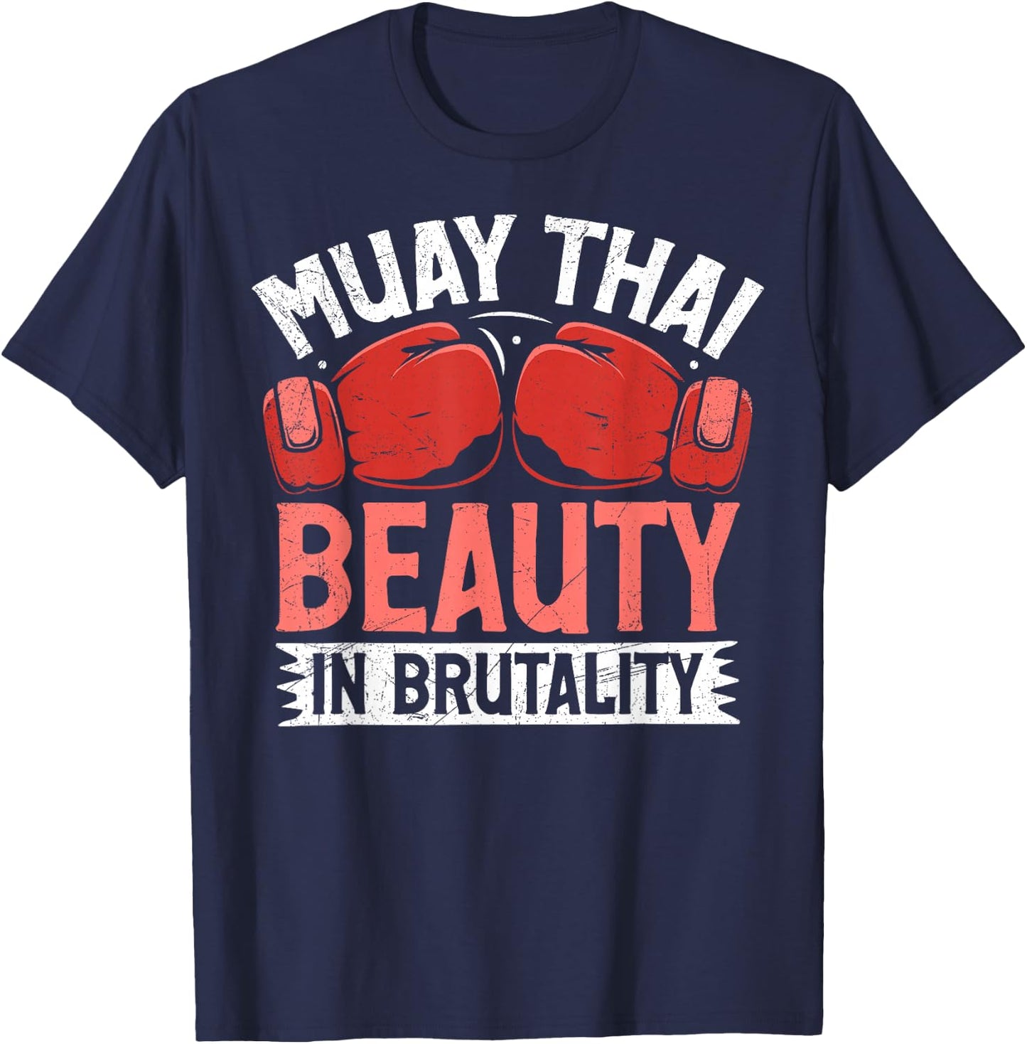 Muay Thai Beauty in Brutality Muay Thai T-Shirt - T-Shirt | Navy