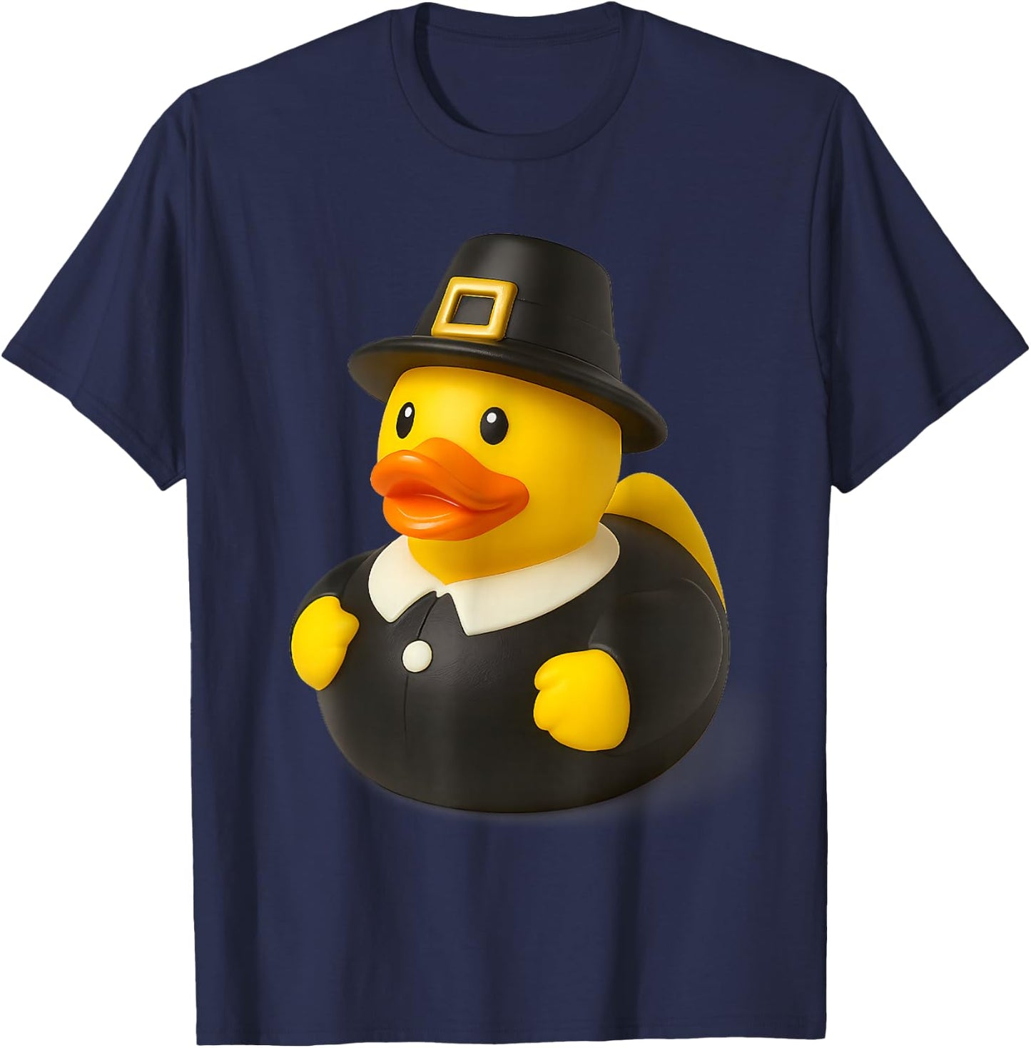Rubber Duck Pilgrim Thanksgiving Ducky Men Women Kids T-Shirt - T-Shirt | Navy