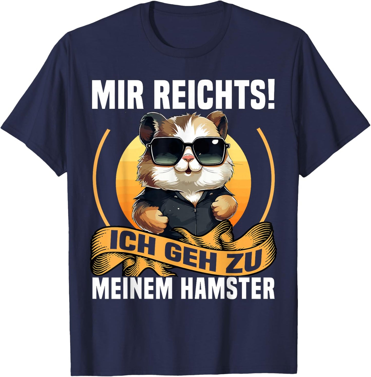 with German Text "Mir Reicht", black T-Shirt - T-Shirt | Navy