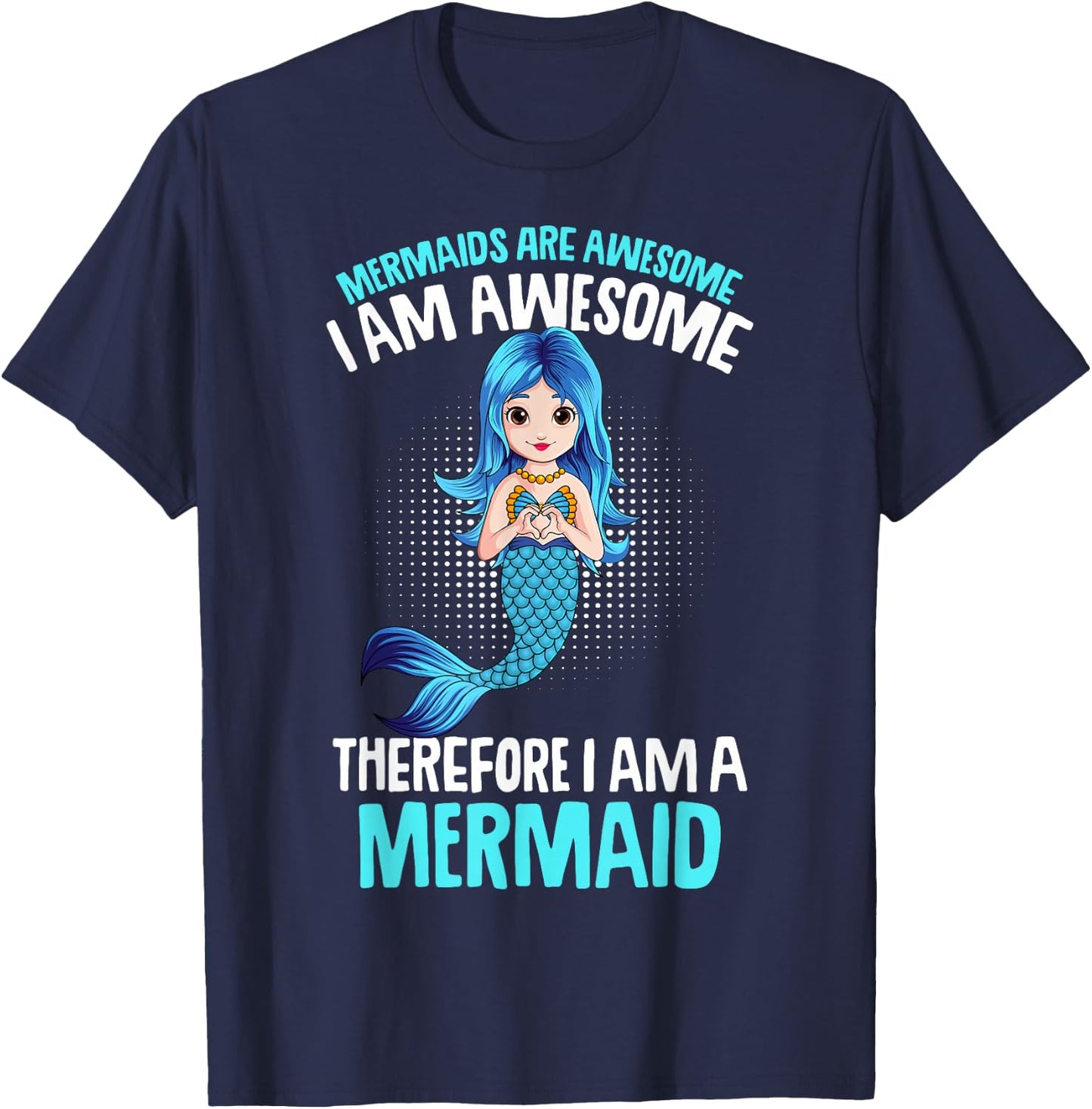 Mermaid Girls Women Kids T-Shirt - T-Shirt | Navy