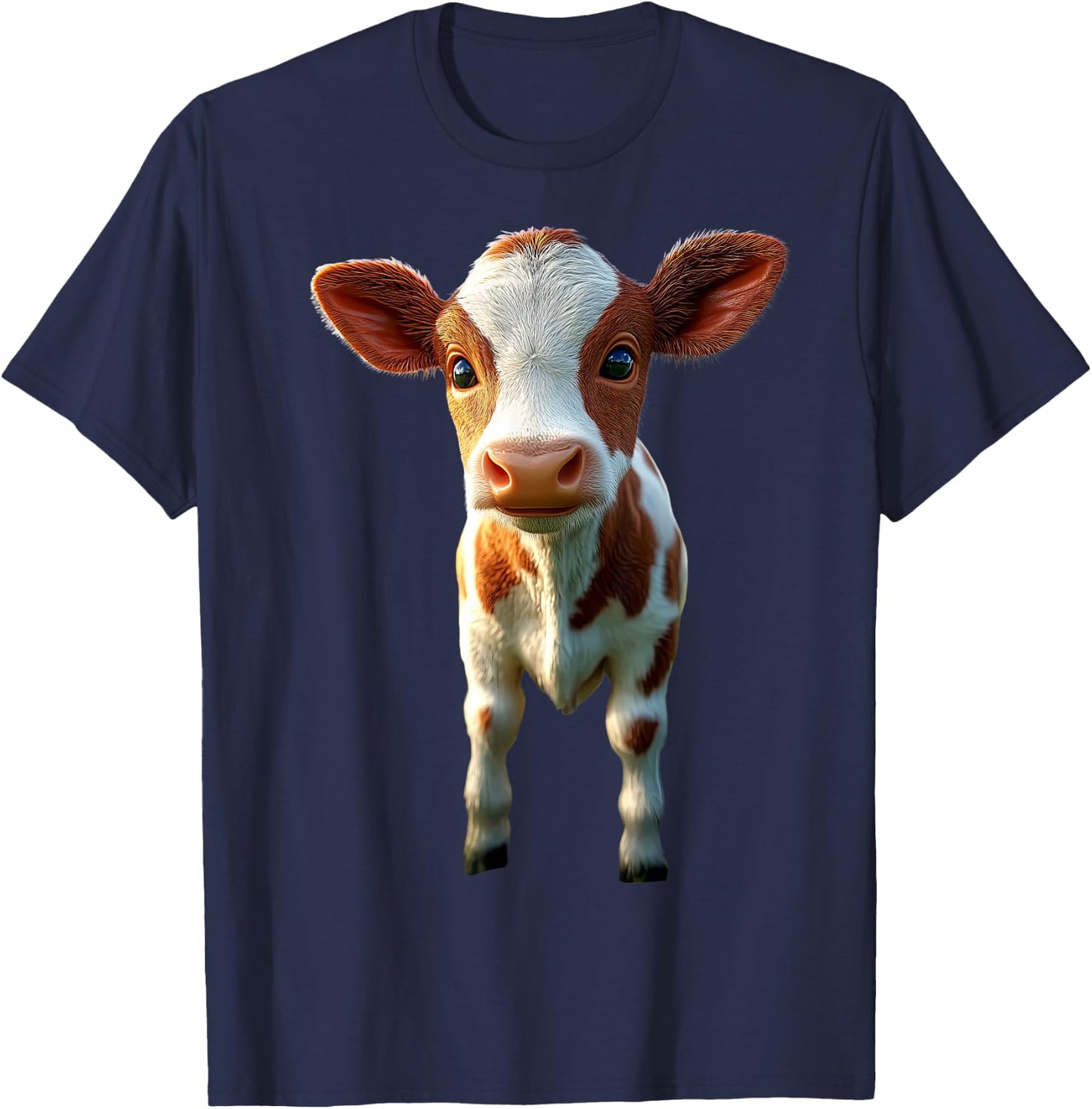 Cow Cattle Farmer Milk Vegan Calf Cows Farm Cute Cow T-Shirt - T-Shirt | Navy