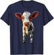 Cow Cattle Farmer Milk Vegan Calf Cows Farm Cute Cow T-Shirt - T-Shirt | Navy