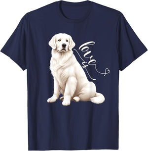 English Cream Golden Retriever Gifts, Cute White Puppy Love T-Shirt - T-Shirt | Navy